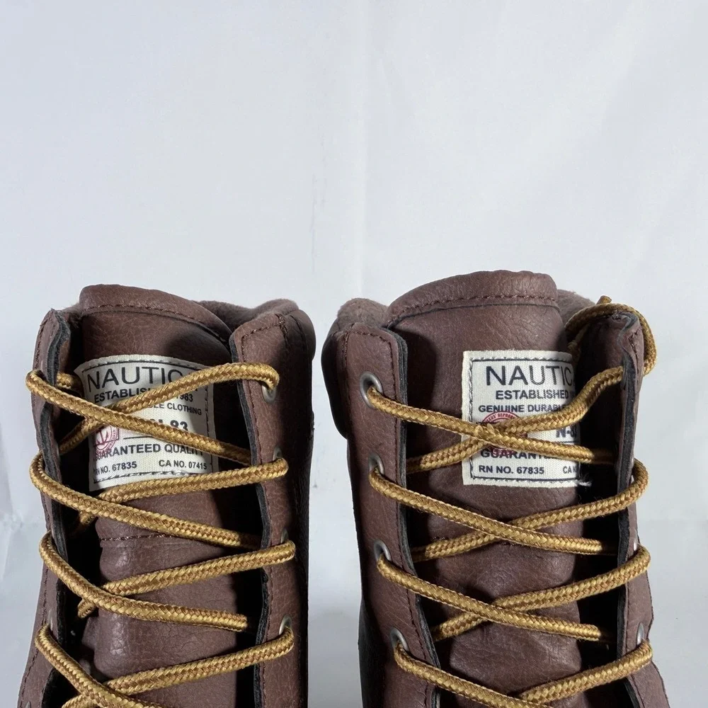 Nautica Channing Men's Size 12 Matte Duck Boots Waterproof Brown Black New